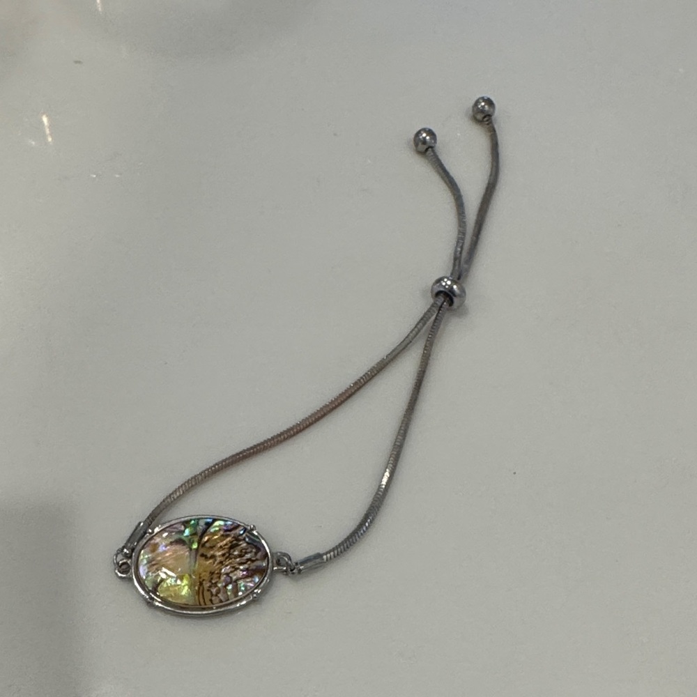 Silver Abalone Shell Bracelet